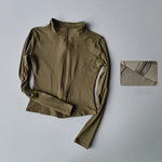 Women Gym Jacket with Zip | Long Sleeve Quick Dry Yoga & Running Fitness Jacket