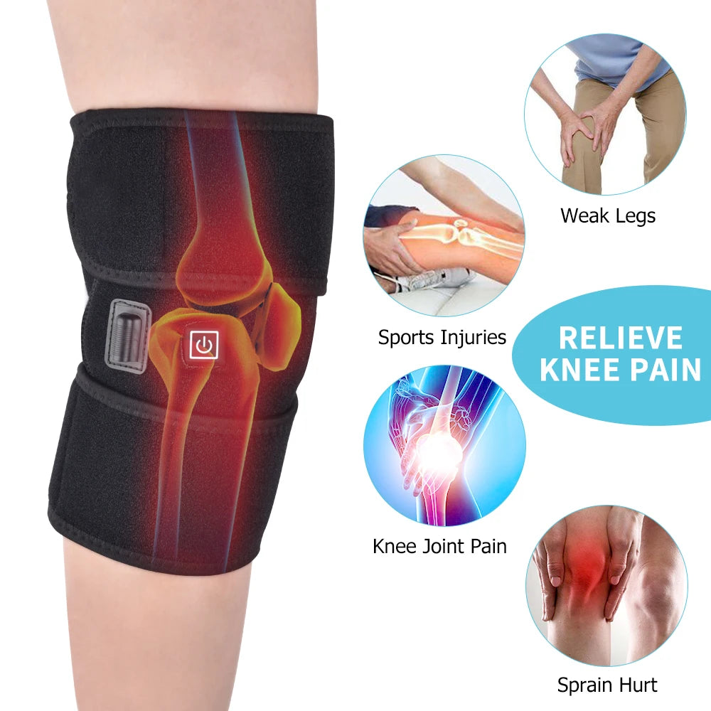 Knee Massager for Pain Relief | Infrared Heated Knee Wrap with Adjustable Heat Therapy & USB Power