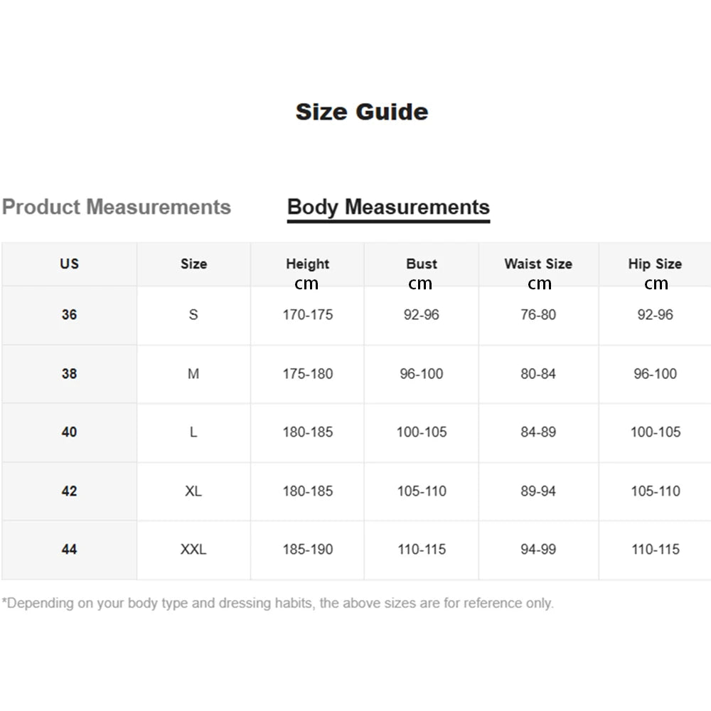 loose fit men trousers Size Guide 