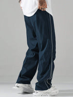 Men Casual Pants with Contrast Trim 