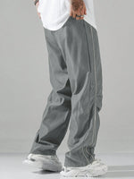 MeneyCasual Pants with Contrast Trim  grey