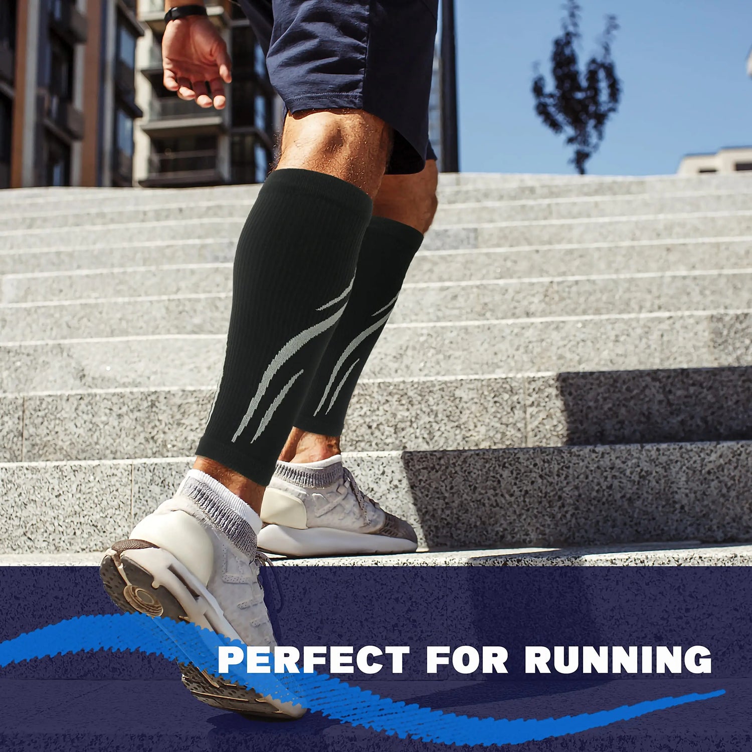 Best Calf Compression Sleeve for Men & Women (20–30 mmHg) | Footless Leg Compression Sleeves for Sports & Recovery – 1 Pair