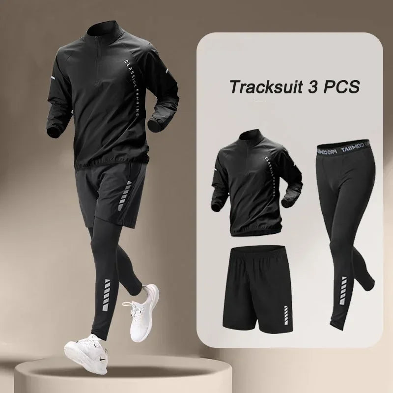 Men’s Running Workout Sets | Quick Dry Jacket & Jogger Sportswear Suit (1–4 Piece Gym Outfit)