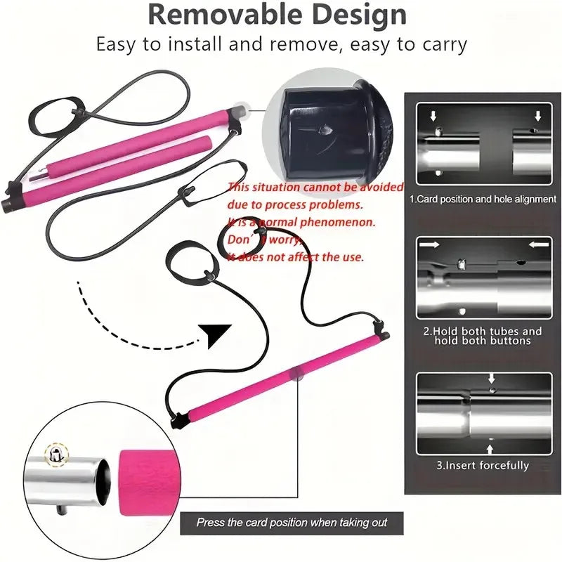 Stretch Fusion Pilates Bar – Multifunctional Resistance Bar for Home & Gym Workouts