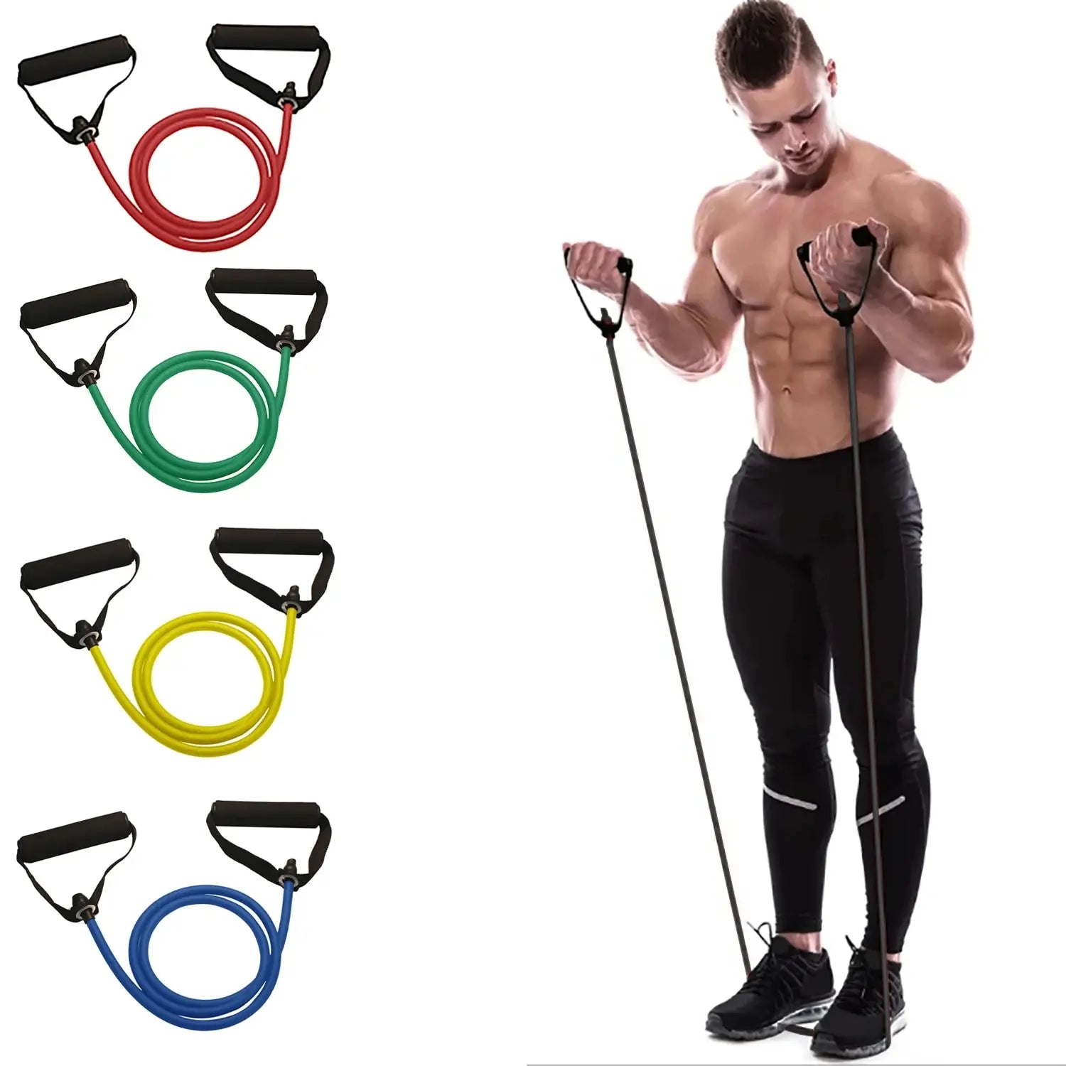 Workout Bands with Handles – Resistance Bands for Home Strength Training
